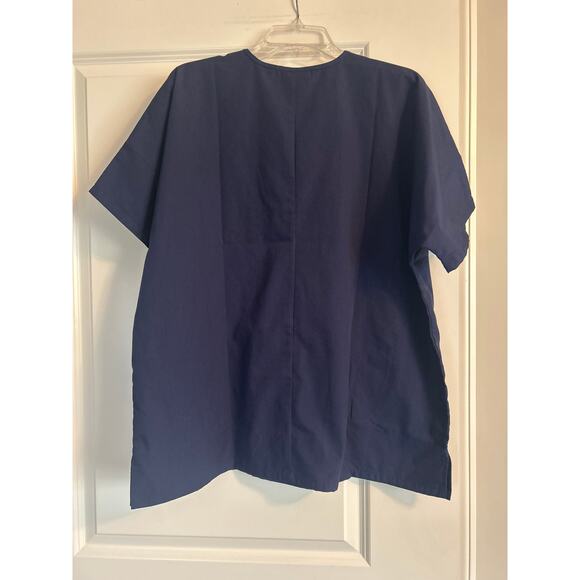 NWT Catalyst Navy Blue Scrub Top Pullover V-Neck Pockets Size Large - Picture 2 of 6